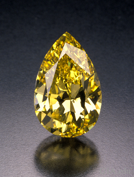 الماس زرد اشکی شکل
