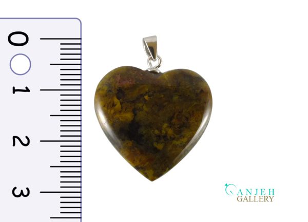 گردنبند قلب سنگ جاسپر کد N551 4
