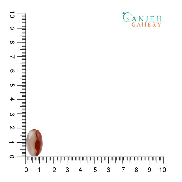 نگین عقیق دو رنگ سرخ و سفید اصل کد N233-9