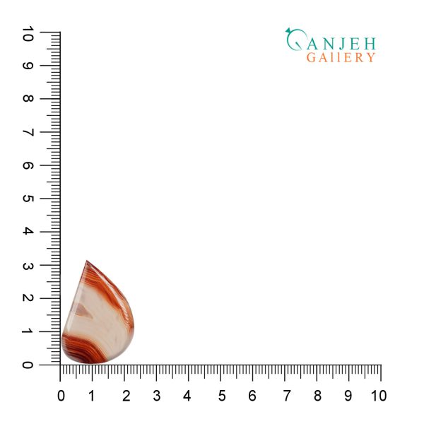 نگین عقیق سلیمانی سرخ و سفید تراش اشکی کد N242-10