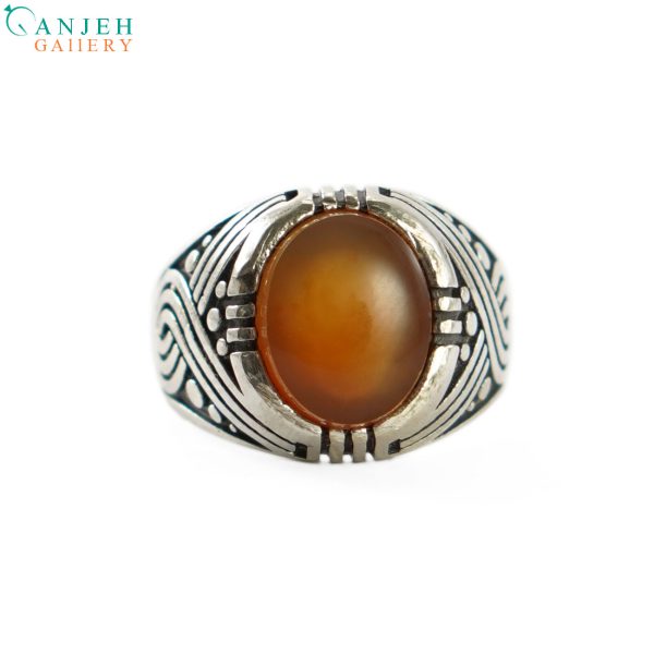 انگشتر نقره پسرانه عقیق سرخ یمنی طرح پیمان کد S1049-7