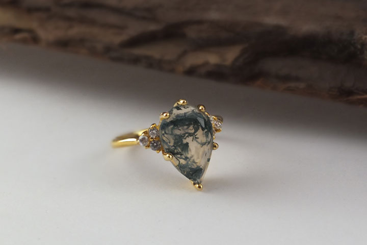 Moss-agate-ring