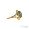 انگشتر طلای زنانه عقیق سبز طرح گندم کد G300-3