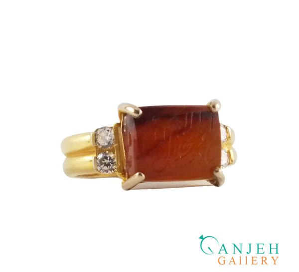 انگشتر طلا زنانه عقیق طرح آناهید کد G302-2