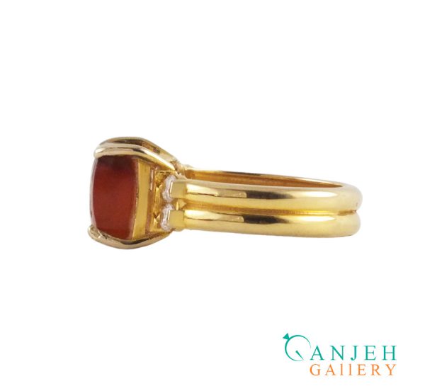 انگشتر طلا زنانه عقیق طرح آناهید کد G302-3