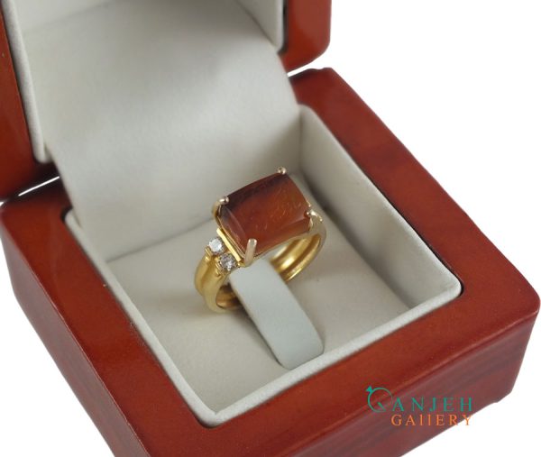 انگشتر طلا زنانه عقیق طرح آناهید کد G302-4