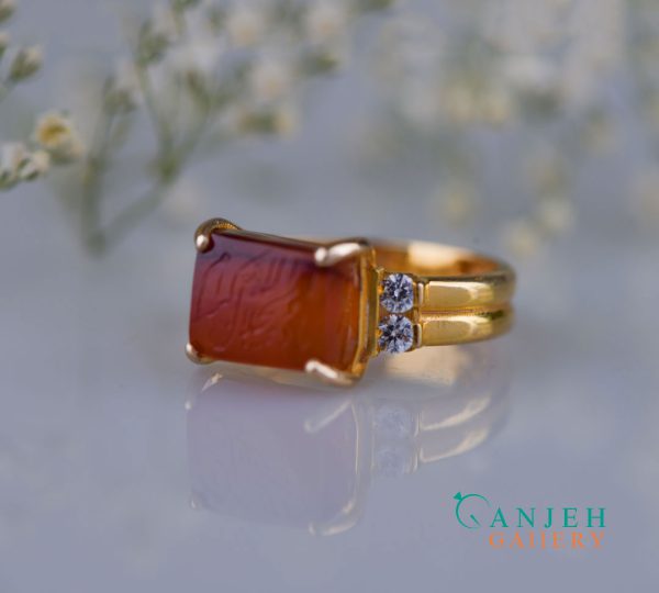 انگشتر طلا زنانه عقیق طرح آناهید کد G302-5