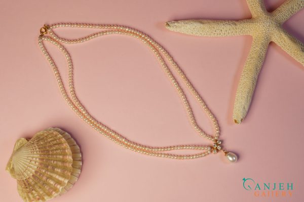 گردنبند طلا مروارید طرح درسا کد G306-3