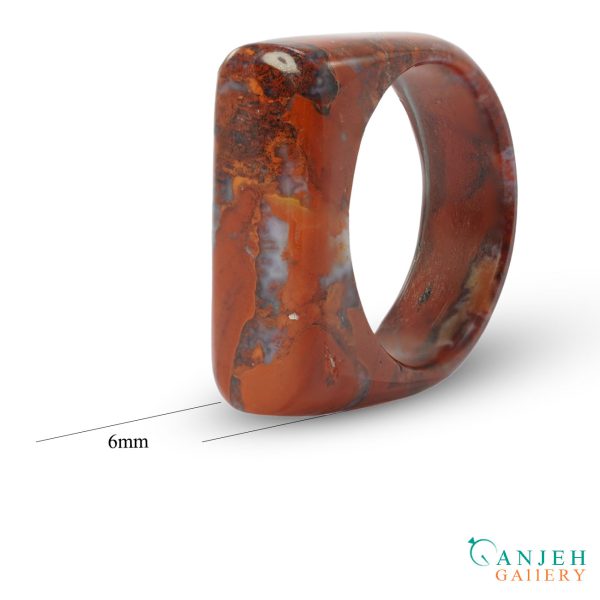 انگشتر سنگی جاسپر قرمز کد N159-3 ، گالری جواهرات گنجه
