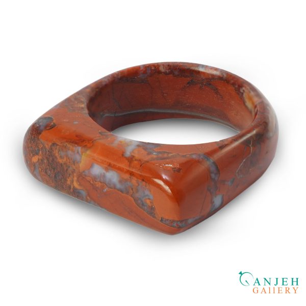 انگشتر سنگی جاسپر قرمز کد N159-5 ، گالری جواهرات گنجه