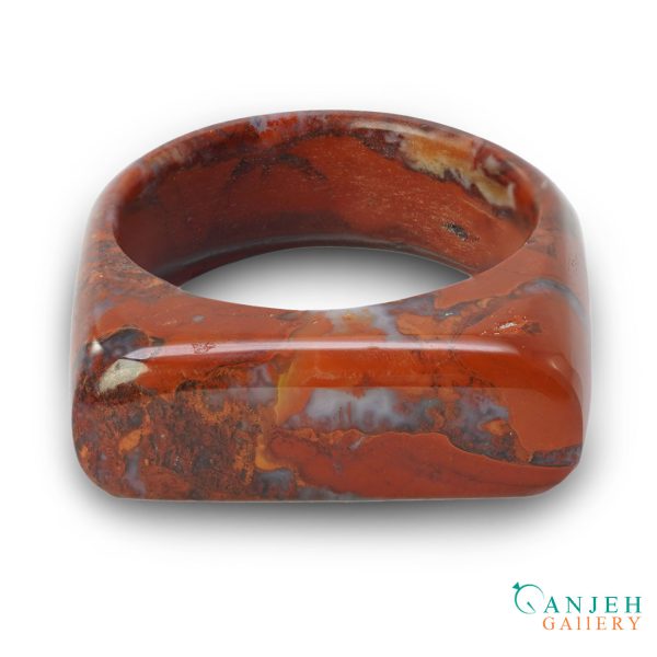 انگشتر سنگی جاسپر قرمز کد N159-6 ، گالری جواهرات گنجه