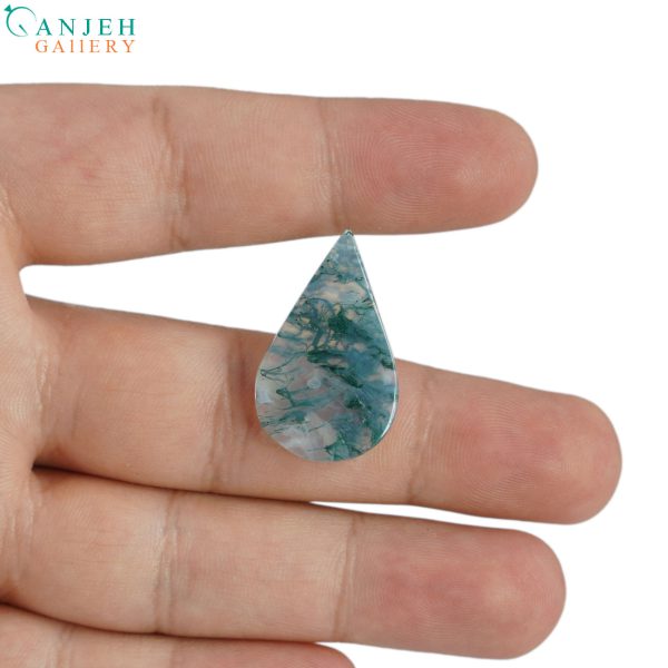 نگین عقیق شجر خزه ای اشکی شکل کد N484-1