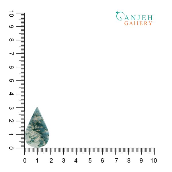 نگین عقیق شجر خزه ای اشکی شکل کد N484-3