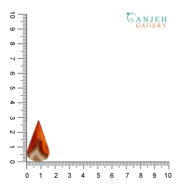 نگین عقیق سرخ سلیمانی اشکی شکل کد N807-3