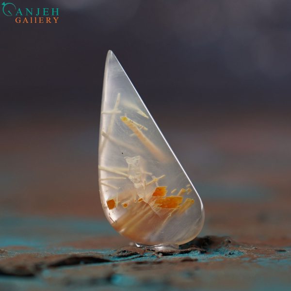 سنگ عقیق سوزنی طرح اشکی کد N279-3