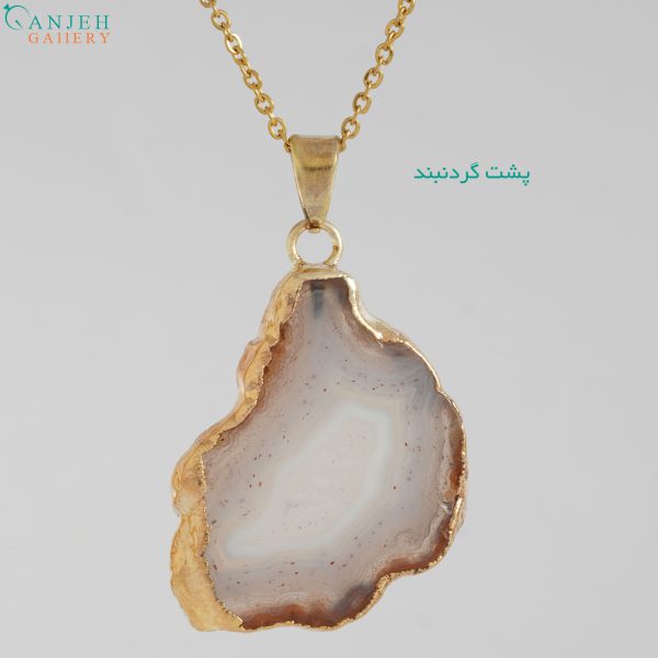 آویز سنگی عقیق سلیمانی زنانه کد N613-2