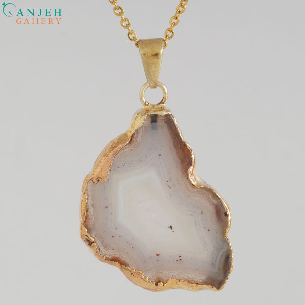آویز سنگی عقیق سلیمانی زنانه کد N613-3