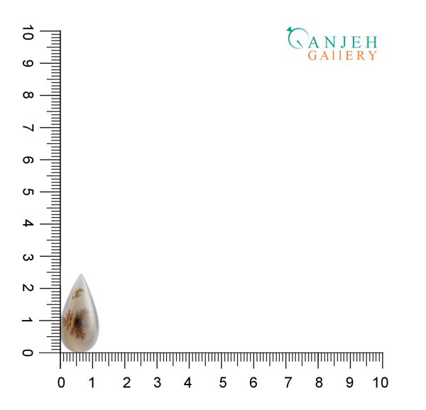 نگین اشکی عقیق شجر قاصدکی سمنان معدنی کد N897-4