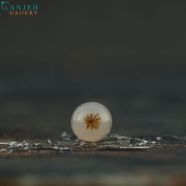 نگین دایروی عقیق شجر قاصدکی کد N899-1
