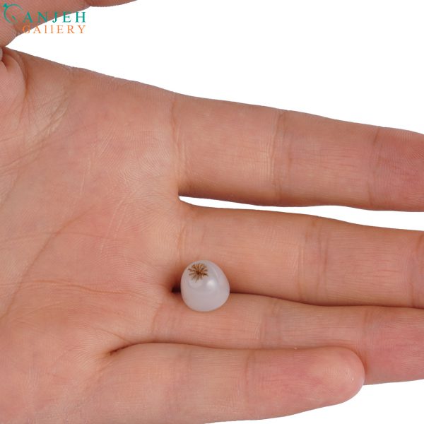 نگین دایروی عقیق شجر قاصدکی کد N899-4
