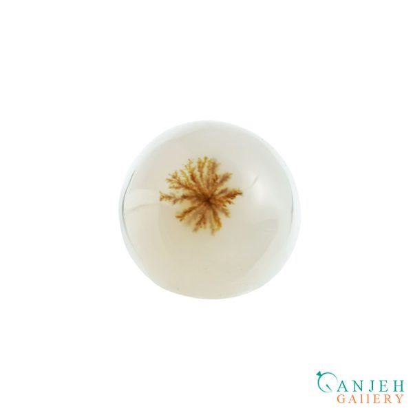 نگین دایروی عقیق شجر قاصدکی کد N899 - گنجه گالری