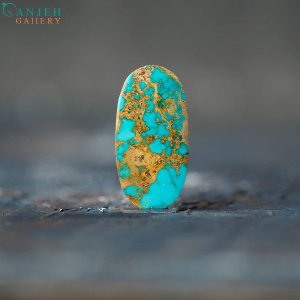سنگ فیروزه نیشابوری شجر رگه طلایی کد N966-4