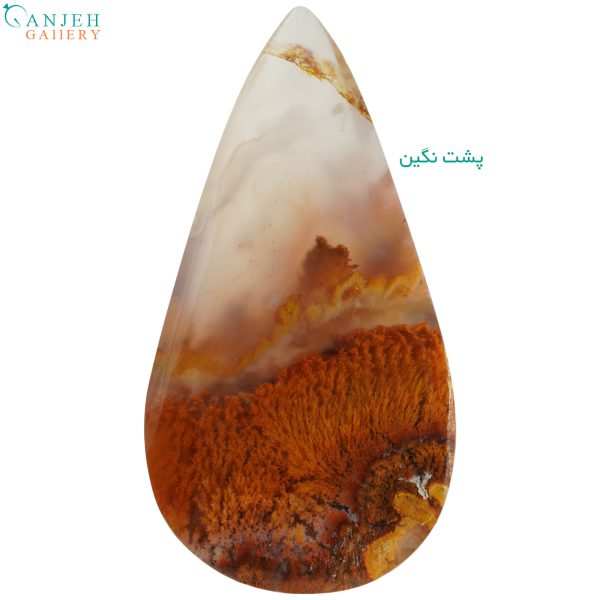 نگین طرح اشکی عقیق شجر پاییزی کد N968-1