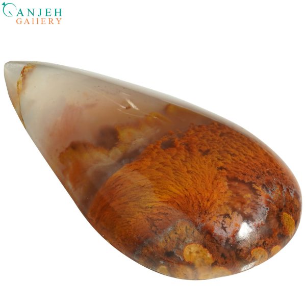 نگین طرح اشکی عقیق شجر پاییزی کد N968-2