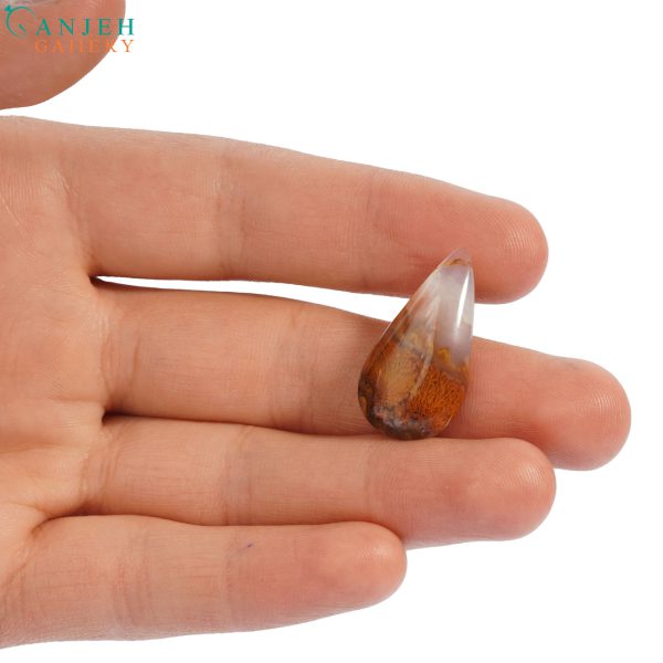نگین طرح اشکی عقیق شجر پاییزی کد N968-3