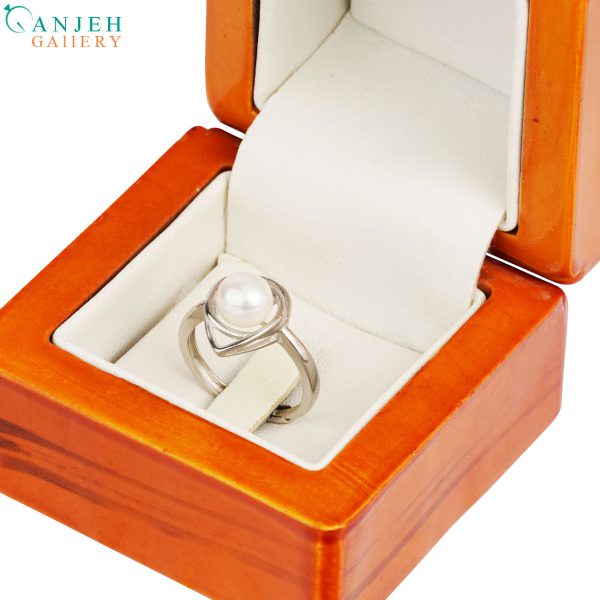 انگشتر نقره زنانه مروارید اصل طرح نسیم کد S1256-4
