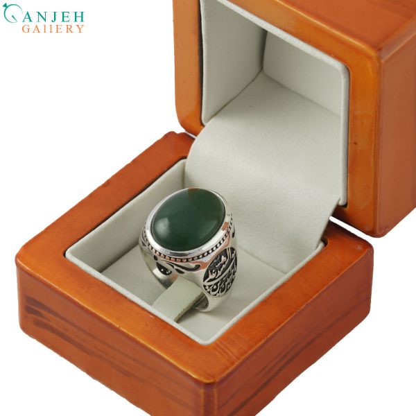 انگشتر نقره مردانه یشم اصل طرح رهنمون کد S1265-3