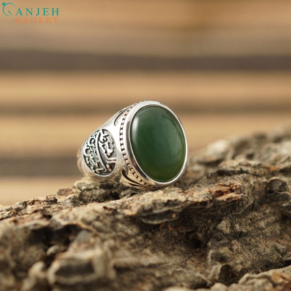انگشتر نقره مردانه یشم اصل طرح رهنمون کد S1265-5