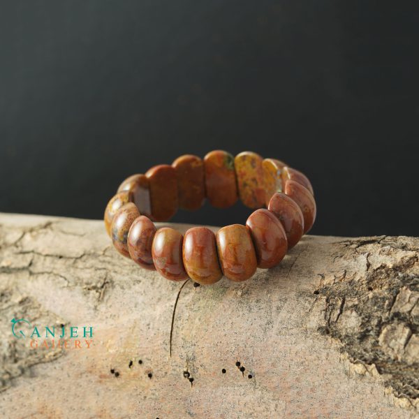 دستبند سنگی جاسپر طبیعی طرح زیبان کد N623-5