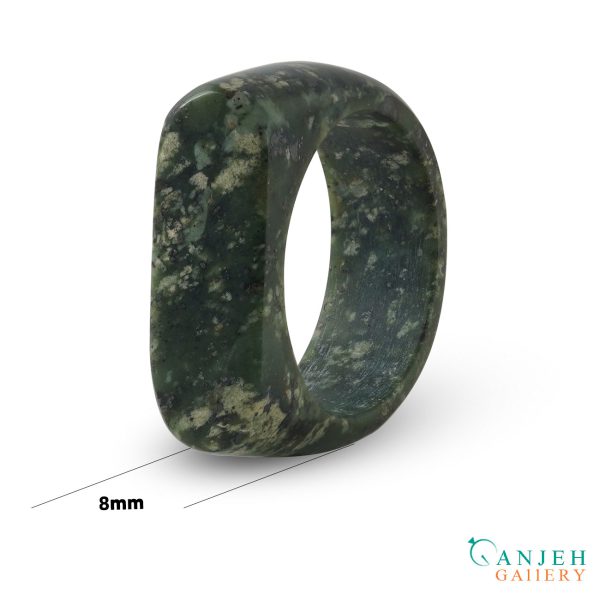 انگشتر سنگی یشم اصل کد N2039-10 ، گالری جواهرات گنجه