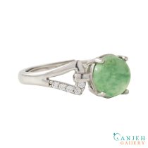 انگشتر نقره زنانه عقیق سبز اصل طرح صبا کد S1334-5 ، گالری جواهرات گنجه
