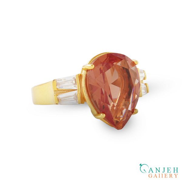 انگشتر طلا زنانه الکساندریت طرح پرژن کد G368-11 ، گالری جواهرات گنجه
