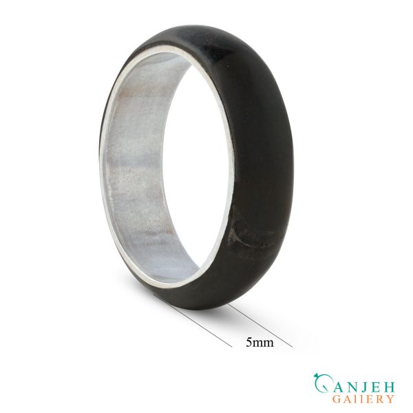 حلقه سنگی حدید با رینگ نقره کد N180-11 ، گالری جواهرات گنجه