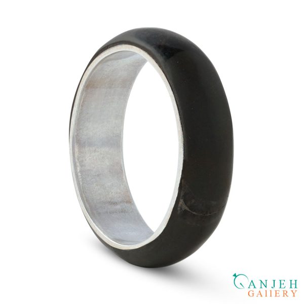 حلقه سنگی حدید با رینگ نقره کد N180-9 ، گالری جواهرات گنجه