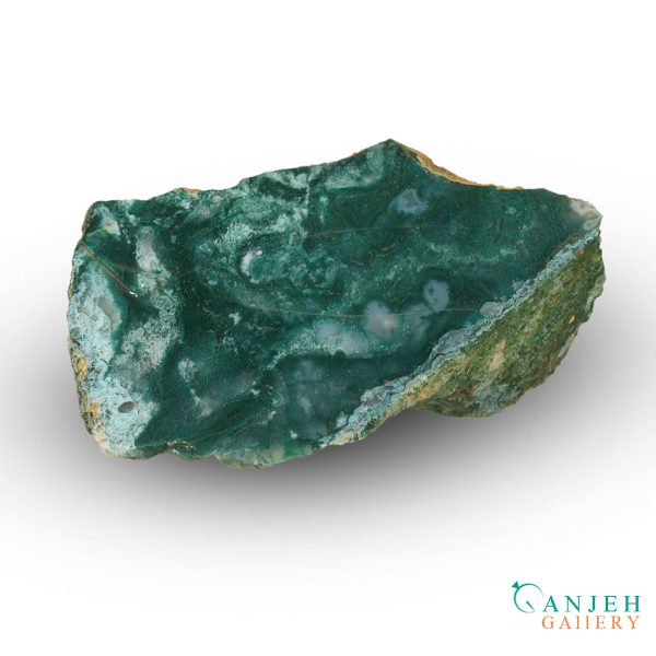 حلقه سنگی عقیق سبز خزه ای کد N183-7 ، گالری جواهرات گنجه