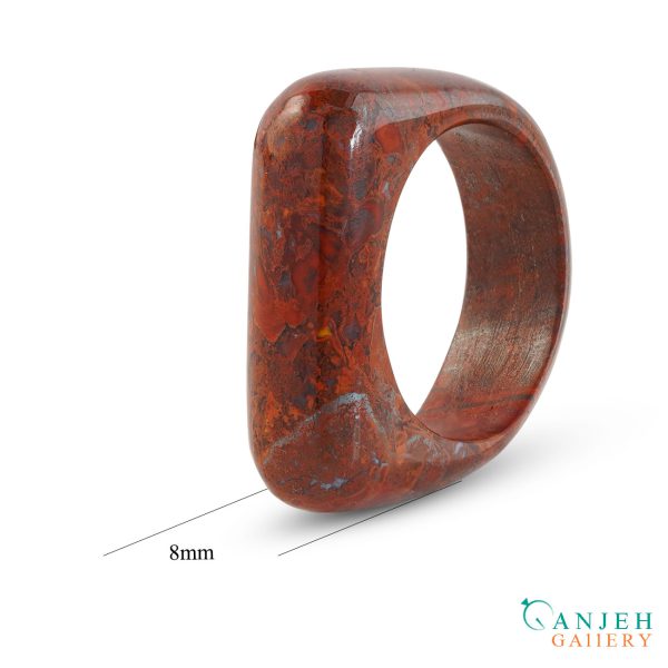 انگشتر سنگی جاسپر سرخ کد N188-1 ، گالری جواهرات گنجه