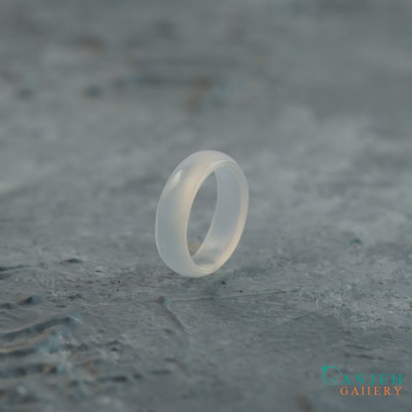 حلقه سنگی عقیق شفاف کد N189-2 ، گالری جواهرات گنجه