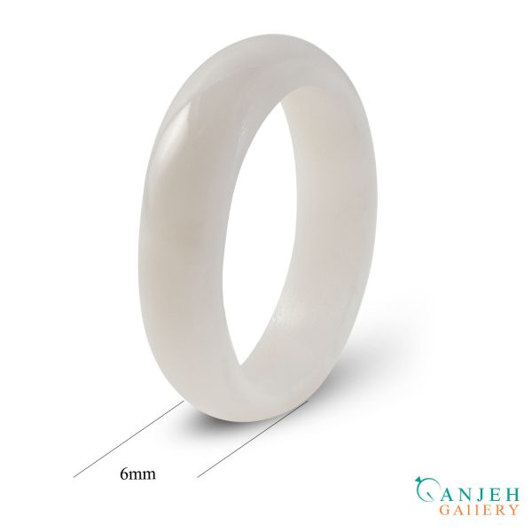 حلقه سنگی عقیق سفید کد N190-1 ، گالری جواهرات گنجه