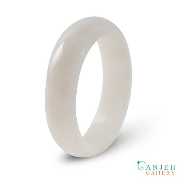 حلقه سنگی عقیق سفید کد N190 ، گالری جواهرات گنجه
