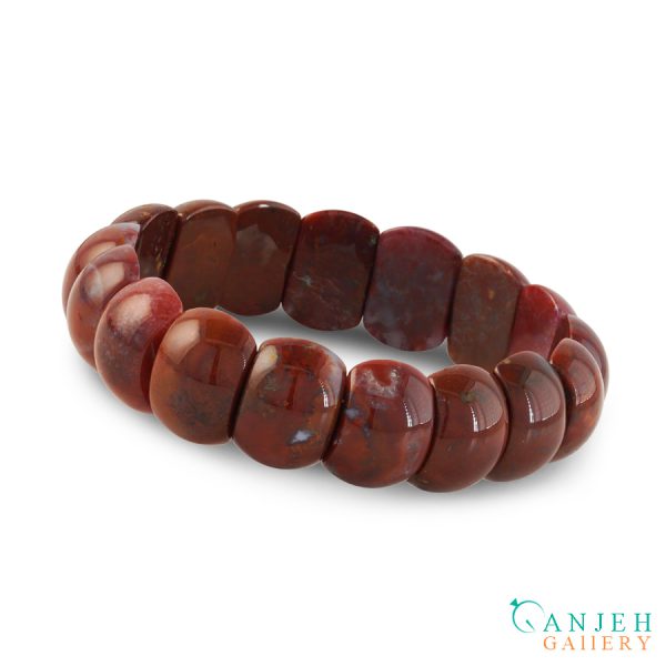 دستبند سنگی عقیق طرح راز سرخ کد N657-10 ، گالری جواهرات گنجه