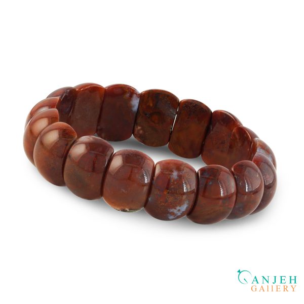 دستبند سنگی عقیق سرخ کد N657 ، گالری جواهرات گنجه