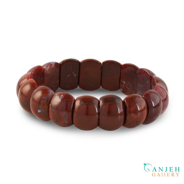دستبند سنگی عقیق طرح راز سرخ کد N657-12 ، گالری جواهرات گنجه