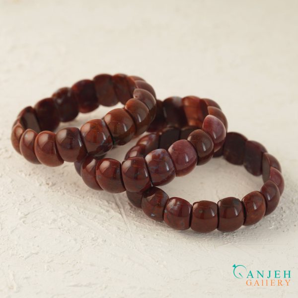 دستبند سنگی عقیق طرح راز سرخ کد N657-17 ، گالری جواهرات گنجه