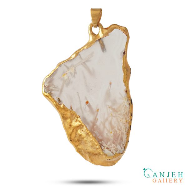 گردنبند سنگی عقیق روتایلی اصل کد N662 - گالری جواهرات گنجه