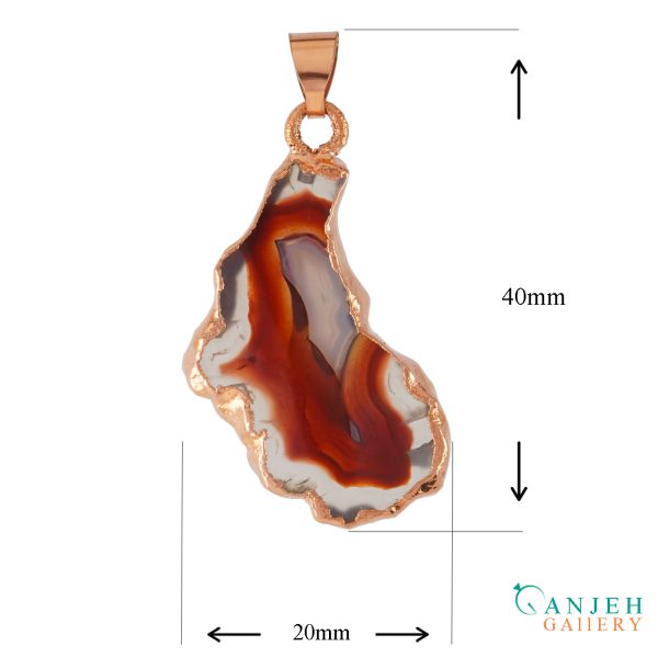 گردنبند سنگی عقیق قرمز اصلی کد N669-گالری جواهرات گنجه