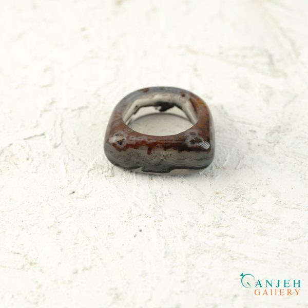 انگشتر سنگی اصل عقیق سلیمانی کد N196